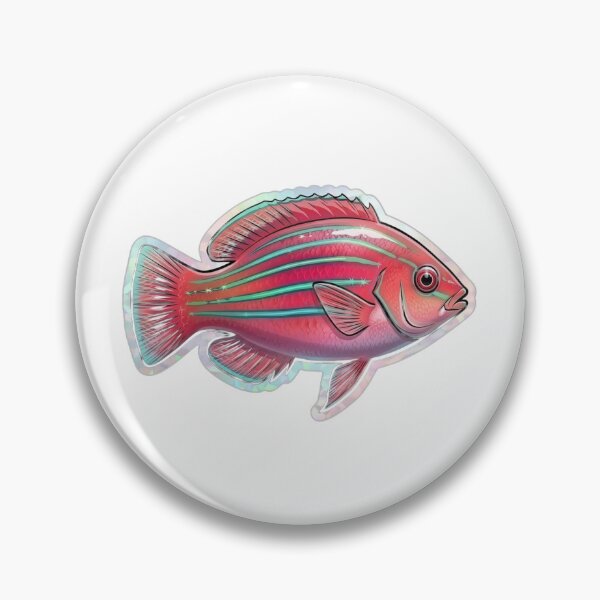 Item preview, Vibrant Pink Striped Tropical Reef Fish designed and sold by KenworksDigital.