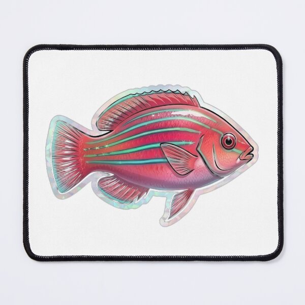 Item preview, Vibrant Pink Striped Tropical Reef Fish designed and sold by KenworksDigital.