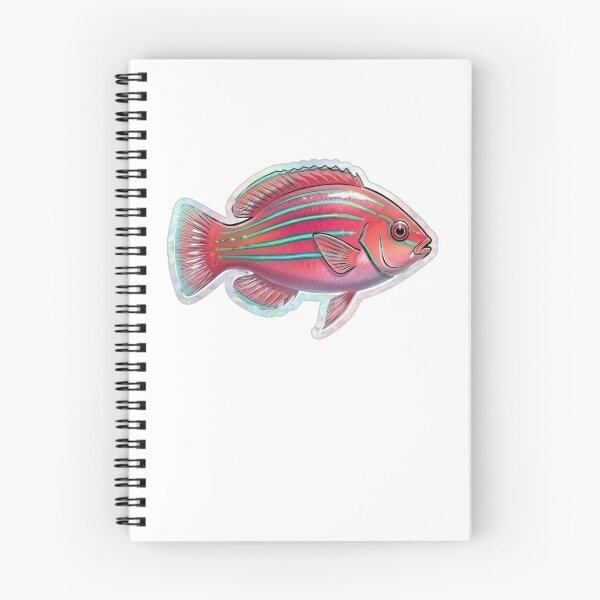 Item preview, Vibrant Pink Striped Tropical Reef Fish designed and sold by KenworksDigital.
