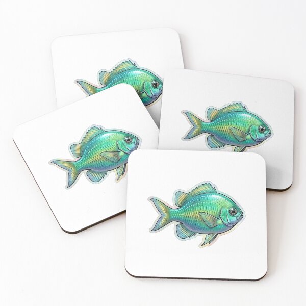 Item preview, Green Chromis Tropical Reef Fish Illustration designed and sold by KenworksDigital.