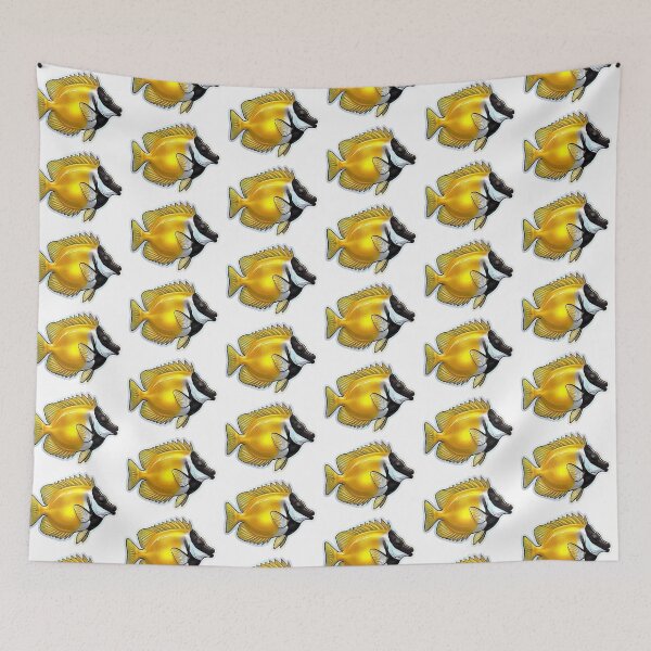 Item preview, Yellow Foxface Rabbitfish Tropical Reef Illustration designed and sold by KenworksDigital.