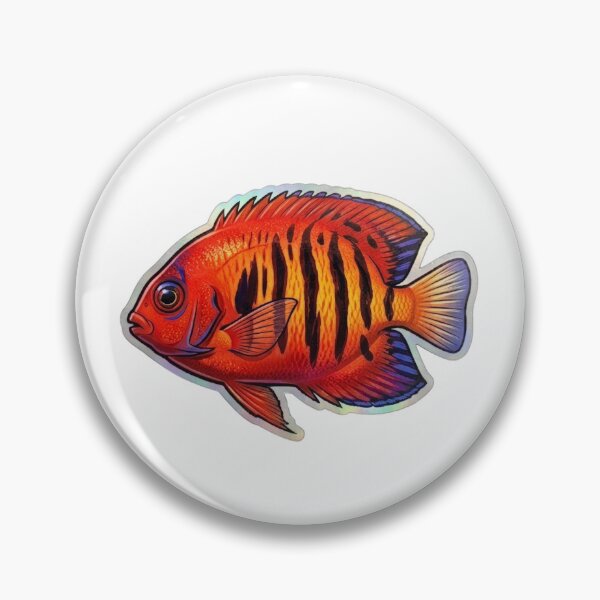 Item preview, Flame Angelfish Vibrant Tropical Reef Fish Art designed and sold by KenworksDigital.