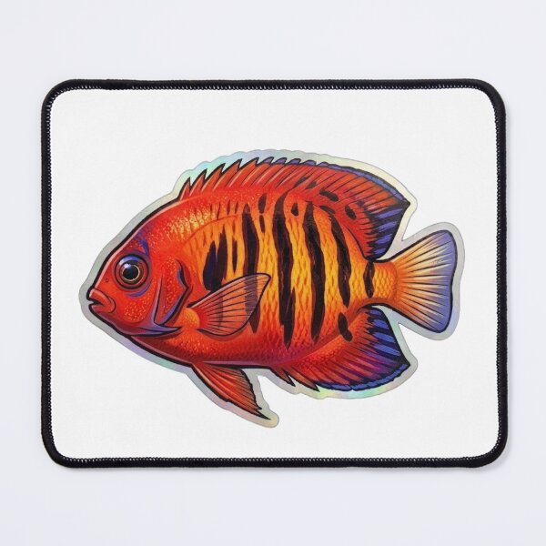Item preview, Flame Angelfish Vibrant Tropical Reef Fish Art designed and sold by KenworksDigital.