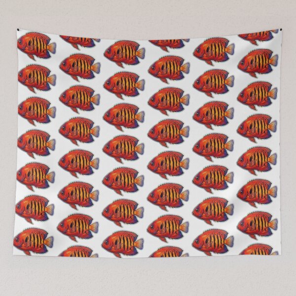 Item preview, Flame Angelfish Vibrant Tropical Reef Fish Art designed and sold by KenworksDigital.