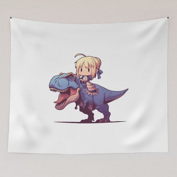 Item preview, Saber Fate Stay Night Blue Chibi Dinosaur Quest designed and sold by Dashsopaner.