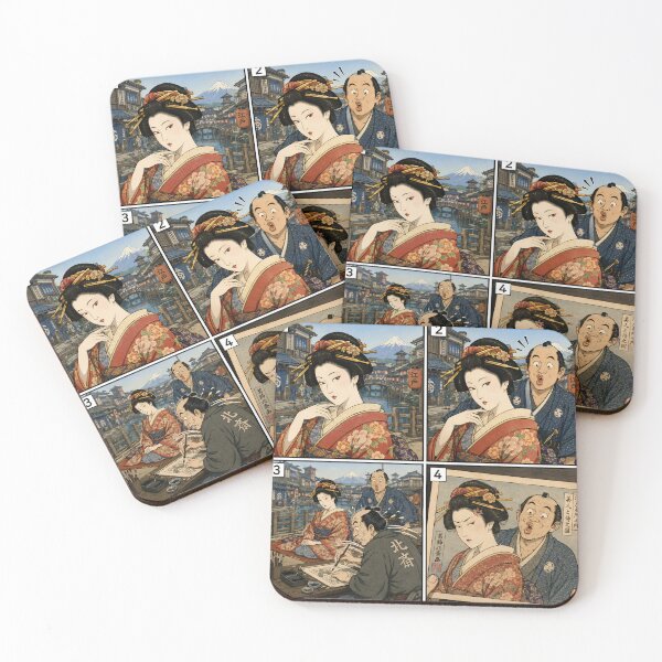 Item preview, Funny Edo Geisha Ukiyo-e Photobomb Comic Shirt designed and sold by SakuraJapanArt.