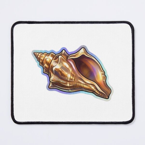 Item preview, Golden Conch Seashell Iridescent Ocean Illustration designed and sold by KenworksDigital.