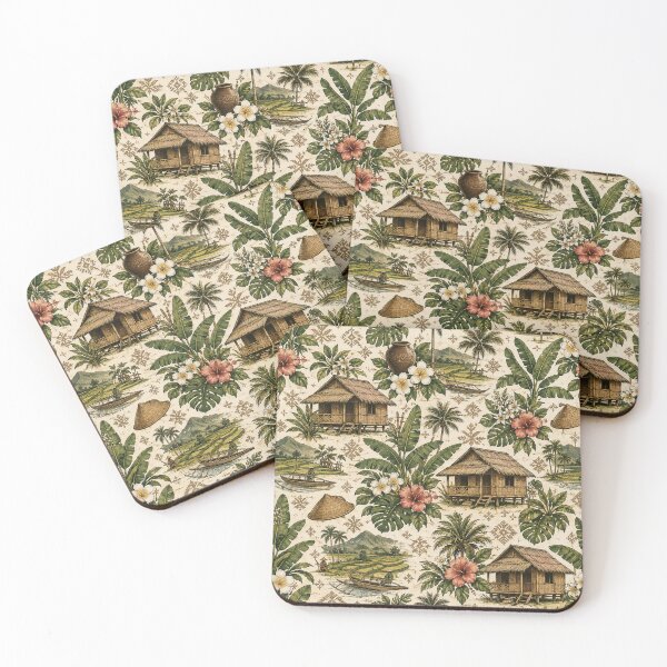 Item preview, Bahay Kubo Filipino Botanical Pattern – Philippines Tropical Heritage designed and sold by RJACreative.