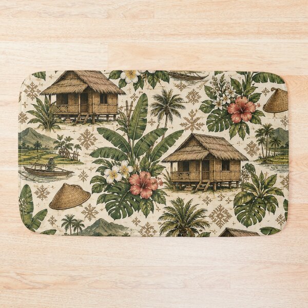 Item preview, Bahay Kubo Filipino Botanical Pattern – Philippines Tropical Heritage designed and sold by RJACreative.