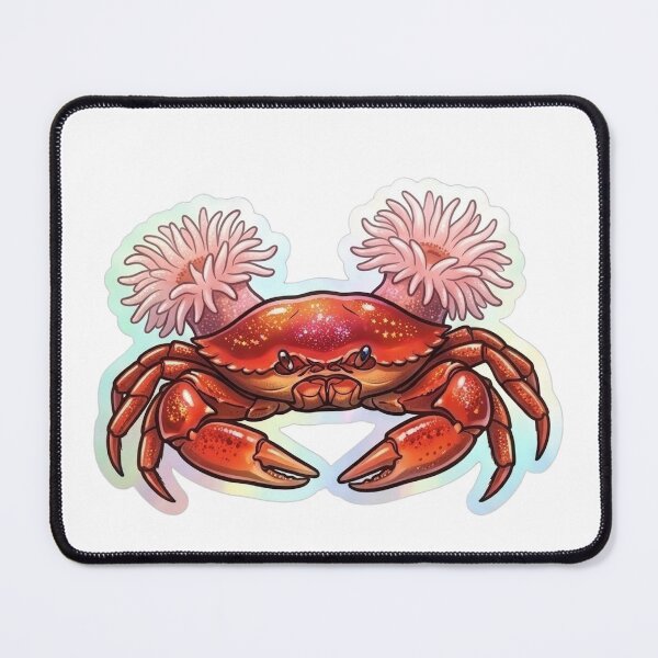 Item preview, Pom Pom Crab Colorful Reef Aquarium Illustration designed and sold by KenworksDigital.