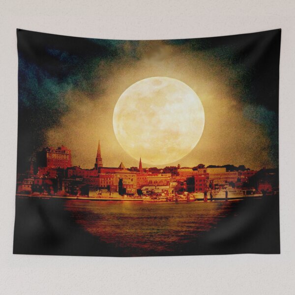 Item preview, Fire Moon over New London-on-Thames designed and sold by SummerJade.