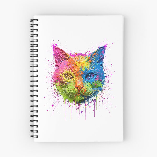 Item preview, Neon Paint Splash Cat Head - Colorful Abstract Cat Face Art designed and sold by Csaba1983.