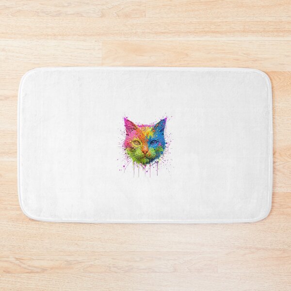 Item preview, Neon Paint Splash Cat Head - Colorful Abstract Cat Face Art designed and sold by Csaba1983.