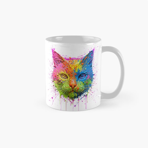 Item preview, Neon Paint Splash Cat Head - Colorful Abstract Cat Face Art designed and sold by Csaba1983.