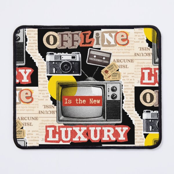 Item preview, Offline Is The New Luxury Retro Analog Camera TV Ticket Collage - Black designed and sold by InkyGenies.
