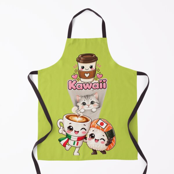 Item preview, Kawaii Coffee Sushi & Cute Cat – Italy Japan Friendship designed and sold by The Kawaii Forge.