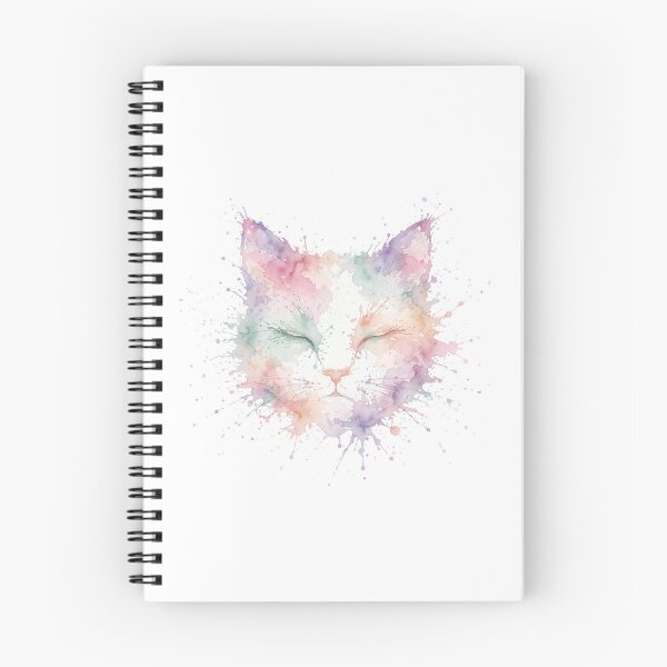 Item preview, Pastel Watercolor Splash Cat - Soft Aesthetic Cat Head Art designed and sold by Csaba1983.
