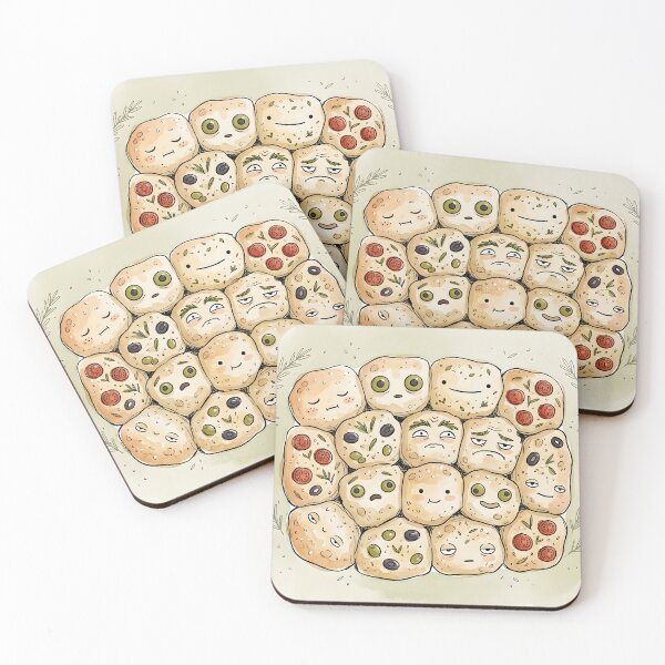 Item preview, Cute Focaccia Bread Pile Kawaii Bakery Illustration designed and sold by DuckOddity.