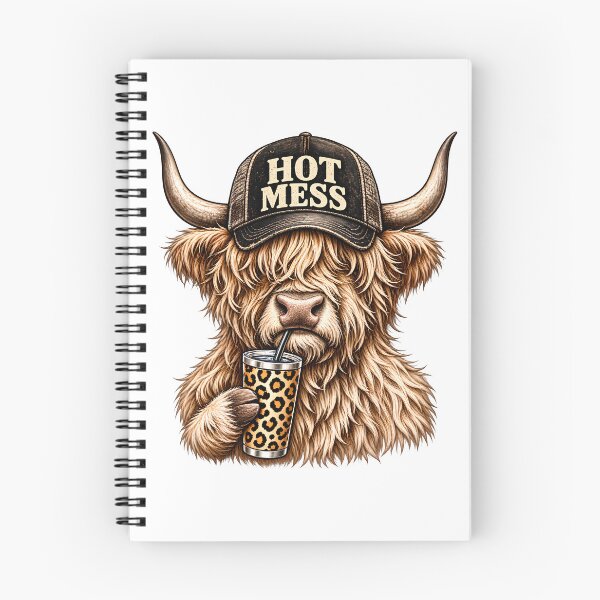 Item preview, Hot Mess Highland Cow Funny Cow Lover designed and sold by Made for Grins Co.