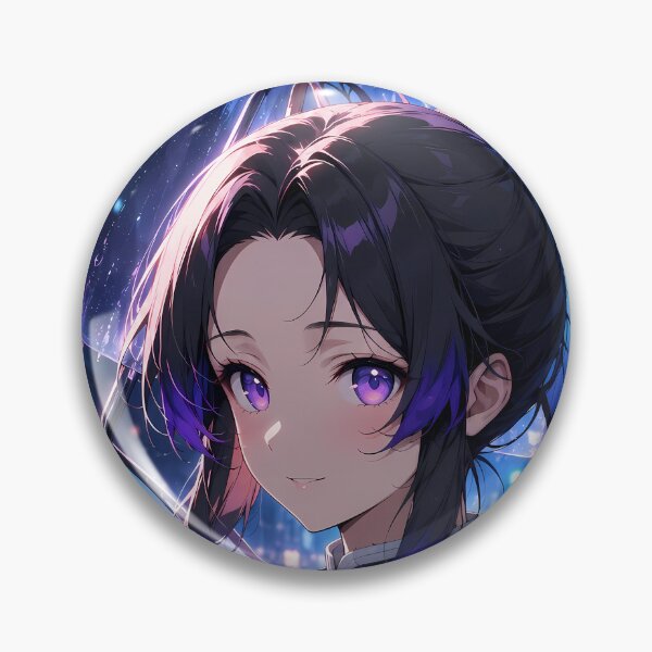 Item preview, Shinobu Kocho Demon Slayer Neon Rain Butterfly Night designed and sold by Dashsopaner.