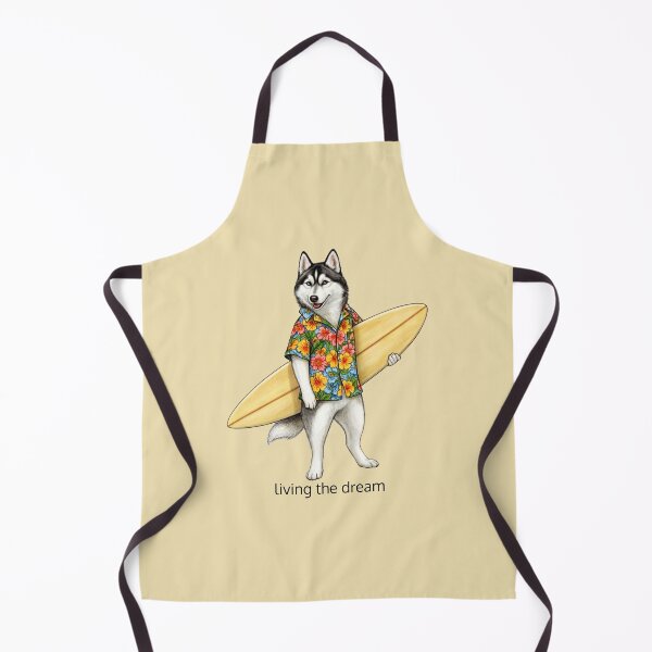 Item preview, Surfing Husky Living the Dream - Funny Siberian Husky Beach Art designed and sold by Pure Breed Studio.
