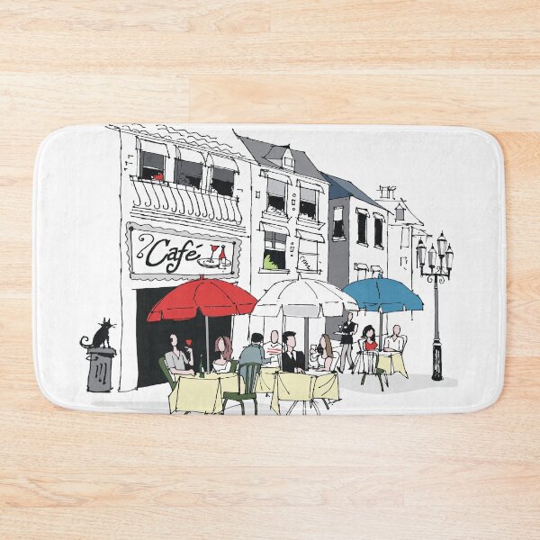 Item preview, Paris Outdoor Cafe Street Scene Sketch Art designed and sold by Al Benge - NZ & Australian Art.