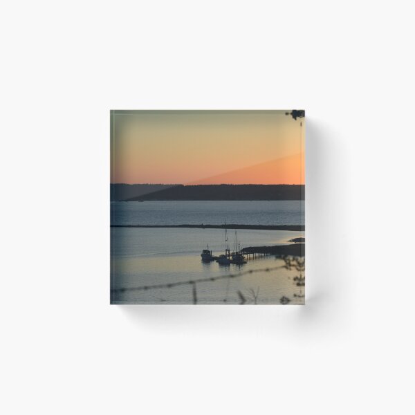 Item preview, Golden Sunset Over Fort Flagler Harbor Dock designed and sold by MiraNadaPrints.