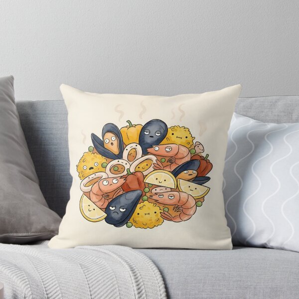 Item preview, Cute Paella Seafood Pile Kawaii Spanish Food Illustration designed and sold by DuckOddity.
