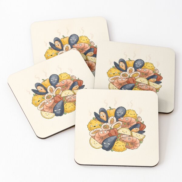Item preview, Linda paella de mariscos estilo kawaii (ilustración de comida española) designed and sold by DuckOddity.