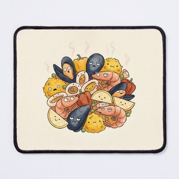 Item preview, Cute Paella Seafood Pile Kawaii Spanish Food Illustration designed and sold by DuckOddity.