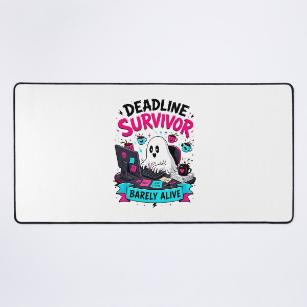 Item preview, Deadline Survivor Barely Alive Ghost | Funny Work & Student Desk designed and sold by Dazzle-Sizzle.