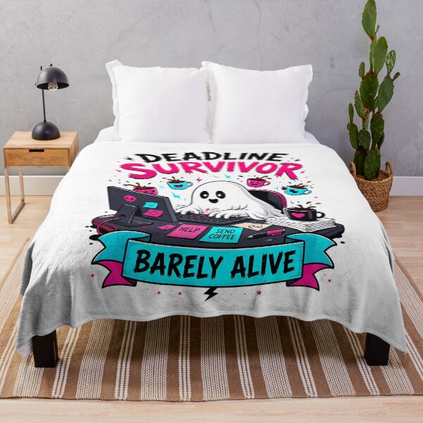 Item preview, Deadline Survivor Barely Alive Ghost | Funny Work & Student Desk designed and sold by Dazzle-Sizzle.