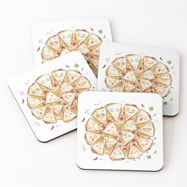 Item preview, Cute Quesadilla Slices Kawaii Mexican Food Illustration designed and sold by DuckOddity.