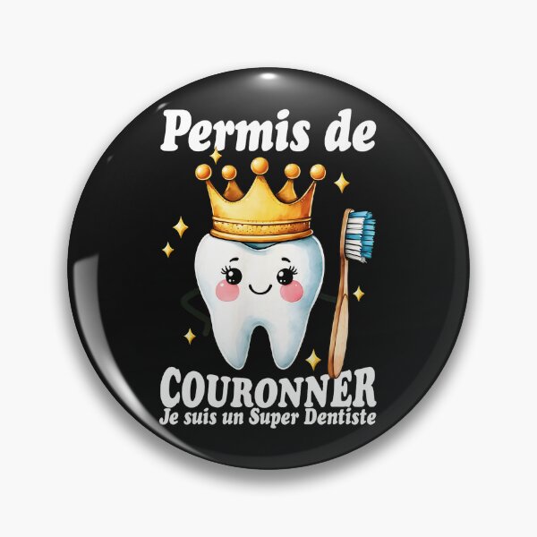 Item preview, Dentist Tooth Crowned Super Dentist French Text designed and sold by xqklwnyqv.