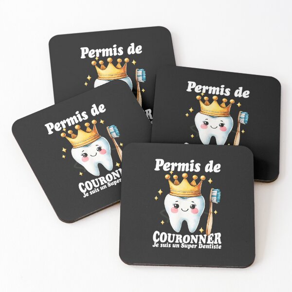 Item preview, Dentist Tooth Crowned Super Dentist French Text designed and sold by xqklwnyqv.