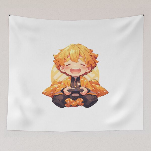 Item preview, Zenitsu Agatsuma Demon Slayer Chibi Gamer Happy Haori designed and sold by Dashsopaner.