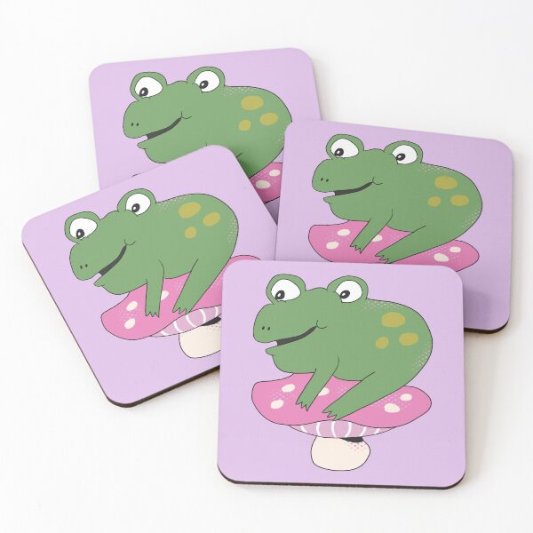 Item preview, Bean the Frog on Toadstool (Purple) designed and sold by yellowflowerhut.