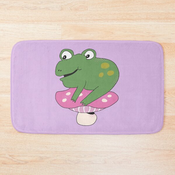 Item preview, Bean the Frog on Toadstool (Purple) designed and sold by yellowflowerhut.