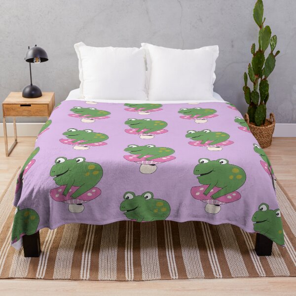 Item preview, Bean the Frog on Toadstool (Purple) designed and sold by yellowflowerhut.
