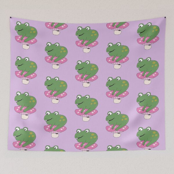 Item preview, Bean the Frog on Toadstool (Purple) designed and sold by yellowflowerhut.