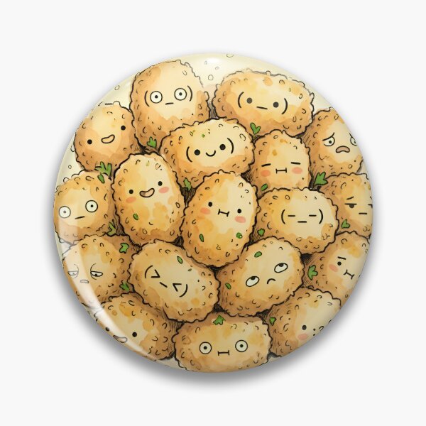 Item preview, Cute Potato Croquettes Kawaii Fried Food Illustration designed and sold by DuckOddity.