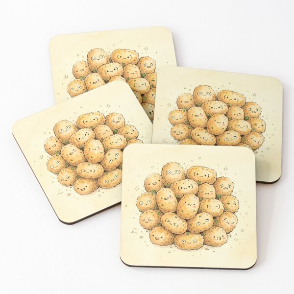 Item preview, Cute Potato Croquettes Kawaii Fried Food Illustration designed and sold by DuckOddity.
