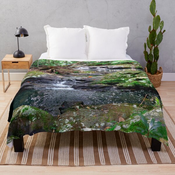 Item preview, Rainforest stream with mossy rocks and cascades designed and sold by jaynerushton.
