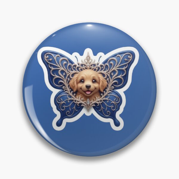 Item preview, Adorable royal puppy butterfly wings, in blue and gold designed and sold by Azurart2.