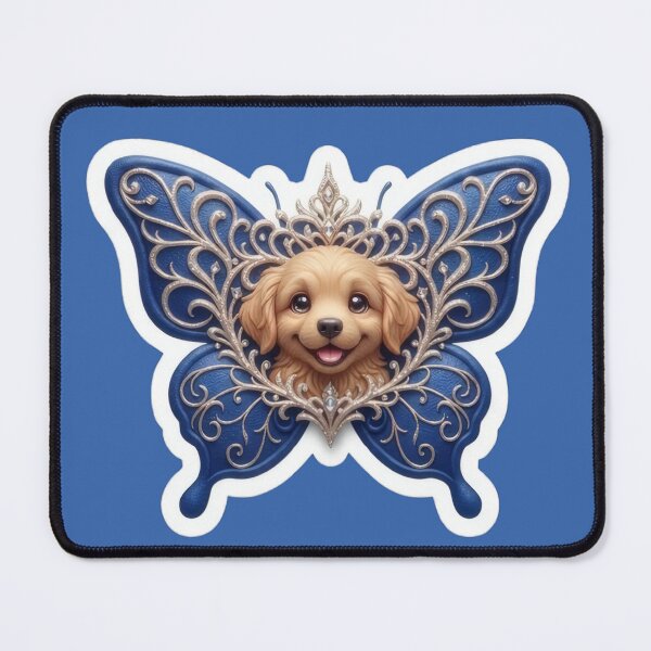Item preview, Adorable royal puppy butterfly wings, in blue and gold designed and sold by Azurart2.