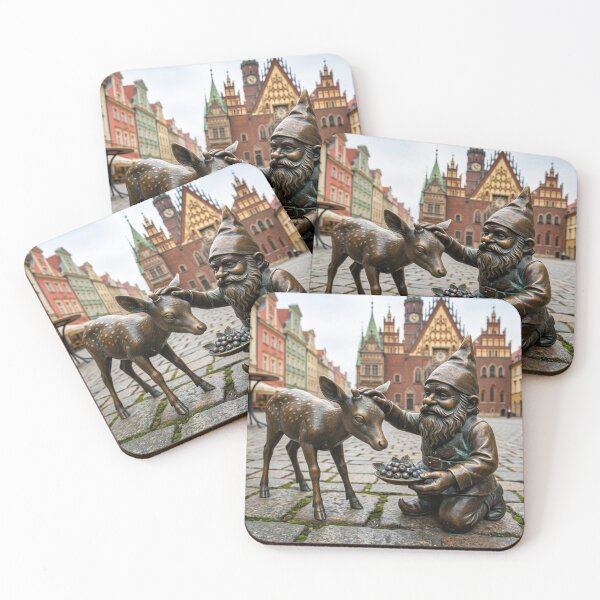 Item preview, Wroclaw Gnome With Deer – Bronze Garden Gnome Folk Art designed and sold by Purrfecta.