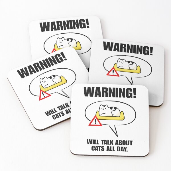 Item preview, Warning: Will Talk About Cats All Day designed and sold by CarefulCreation.