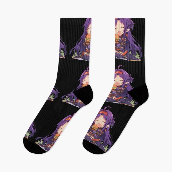 Item preview, Yuuki Sword Art Online Anime Chibi Kawaii Burger Purple Hair Joyful designed and sold by Dashsopaner.