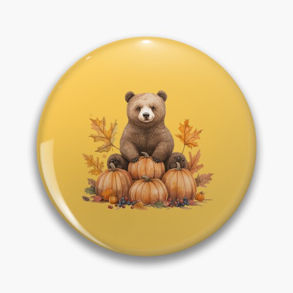 Artikelvorschau, Bär mit Kürbissen und Herbstlaub entworfen und verkauft von briaddy.