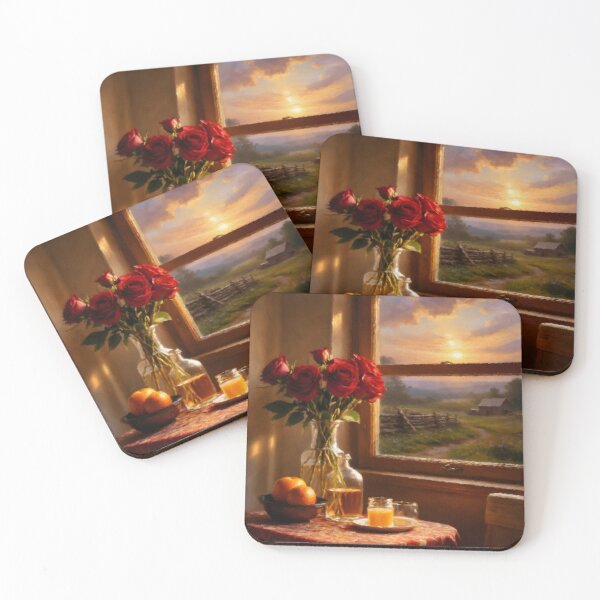 Item preview, Roses by the Window at Sunset designed and sold by Zeph1.